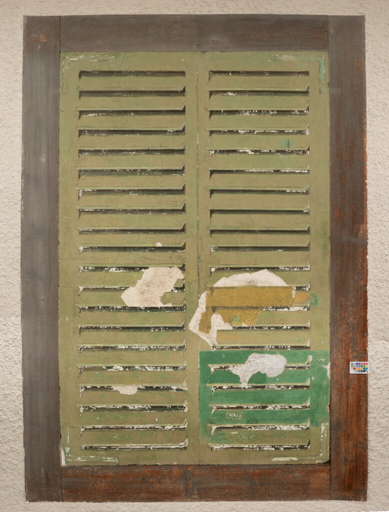 Restaurierung Illusionsmalerei, «Alte Sekretarie», Chorherrenstift St. Michael, Beromünster LU. Reinigungs-, Verputz- und Nachölmuster.